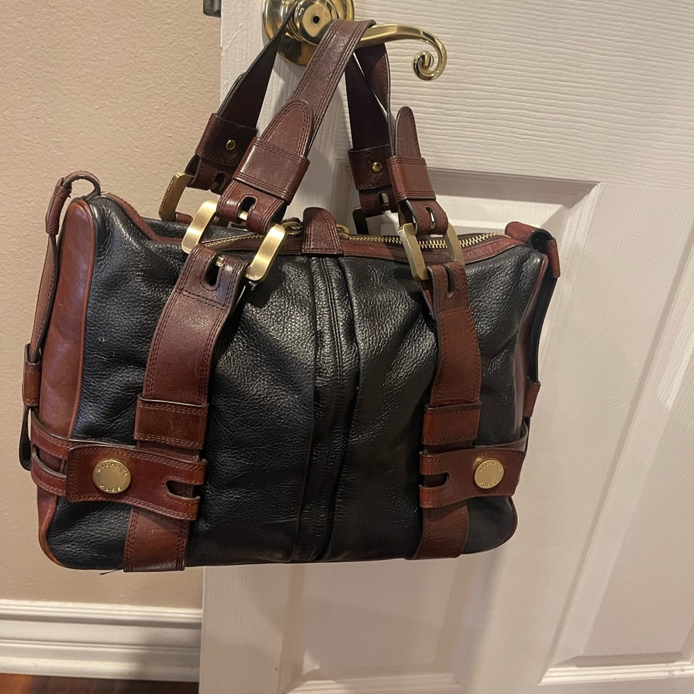 Stylish Black and Brown Leather Men's Bag